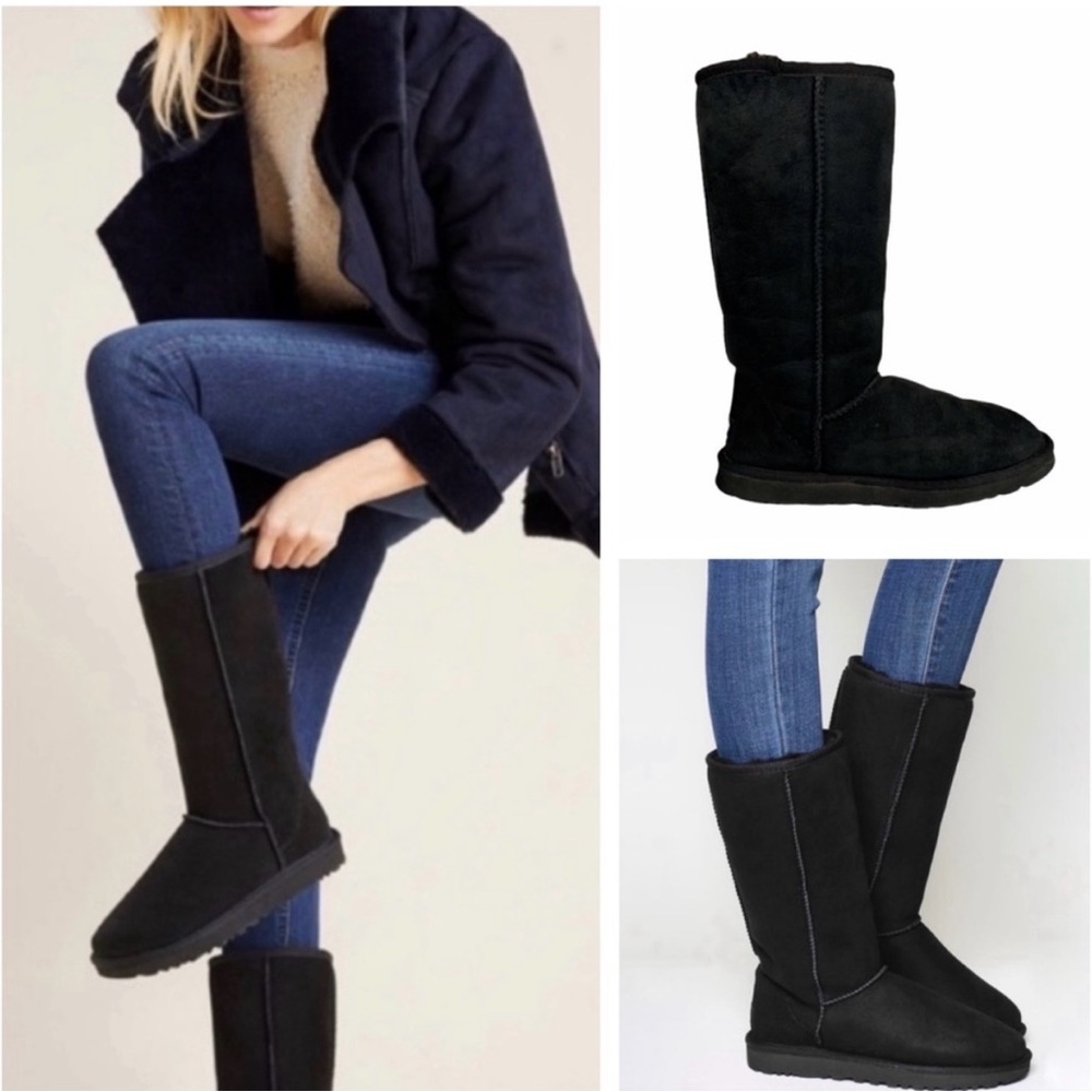 UGG BLACK CLASSIC TALL SHERPA LINED BOOTS- faded in color ❤️ preloved ❤️ - Picture 7 of 15